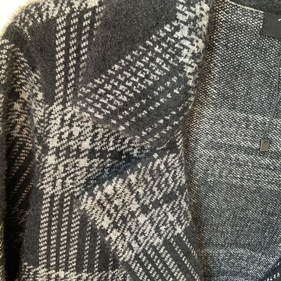 Sweater Coat Orange Fashion Village Plaid Black Grey Knitted Blazer Cardigan S/M - Picture 5 of 16